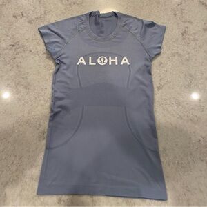 Lululemon Hawaii Aloha Blue Swiftly Tech Tee - Size 6